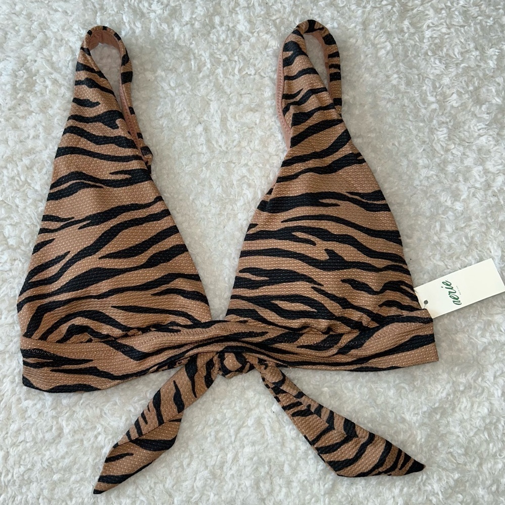 Aerie Zebra Triangle Bikini Top Small NWT